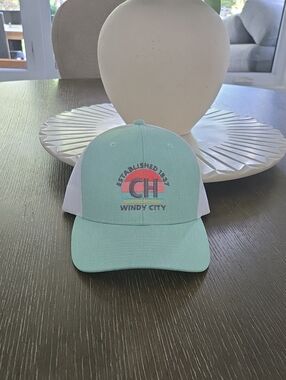 Fahrenheit Mint Green and White Windy City Trucker Hat